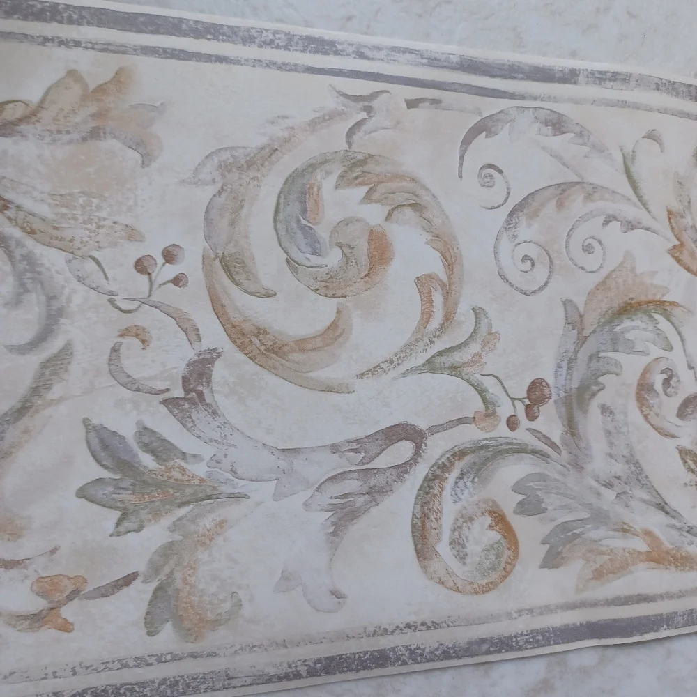 Wallpaper Border Architecture Leaf Victorian Scroll
